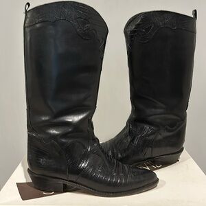 Vintage Joan and David Black Cowboy boots